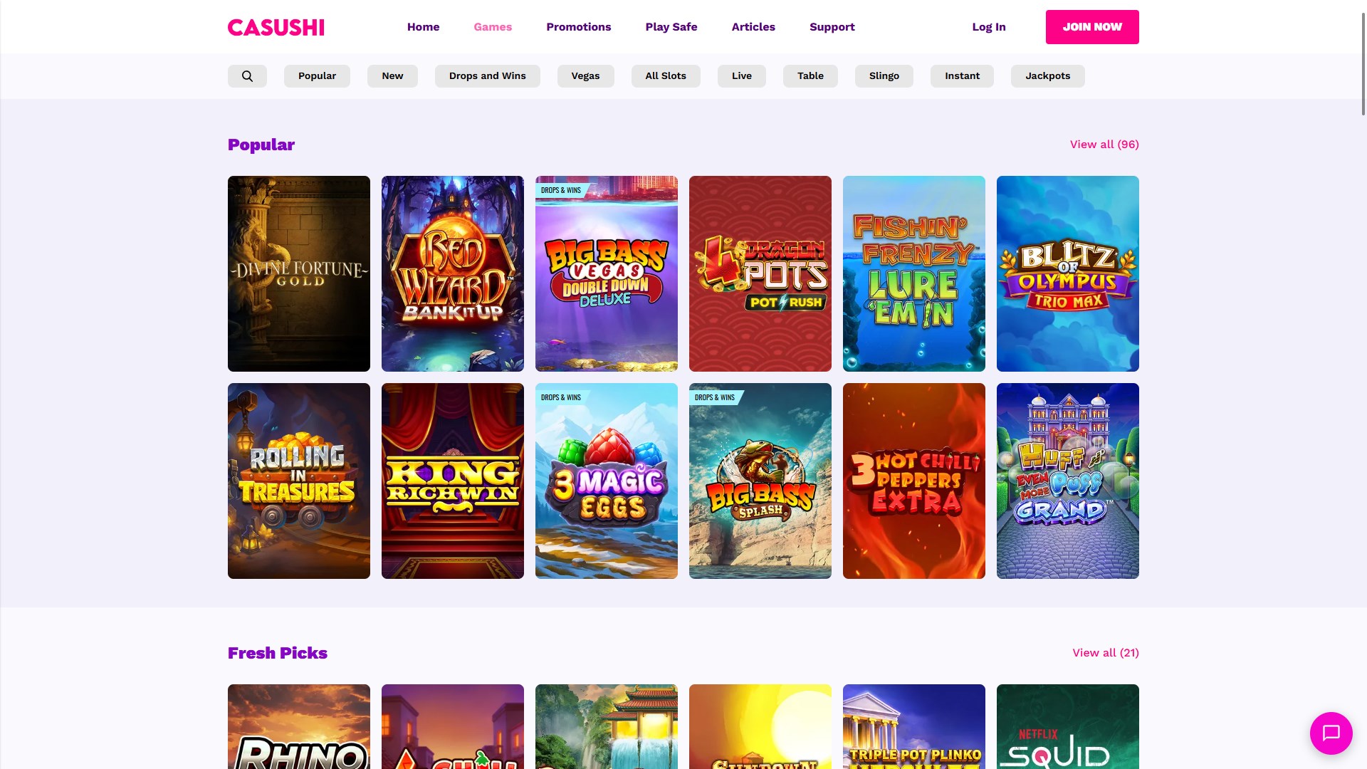 Casushi Casino screenshot 2