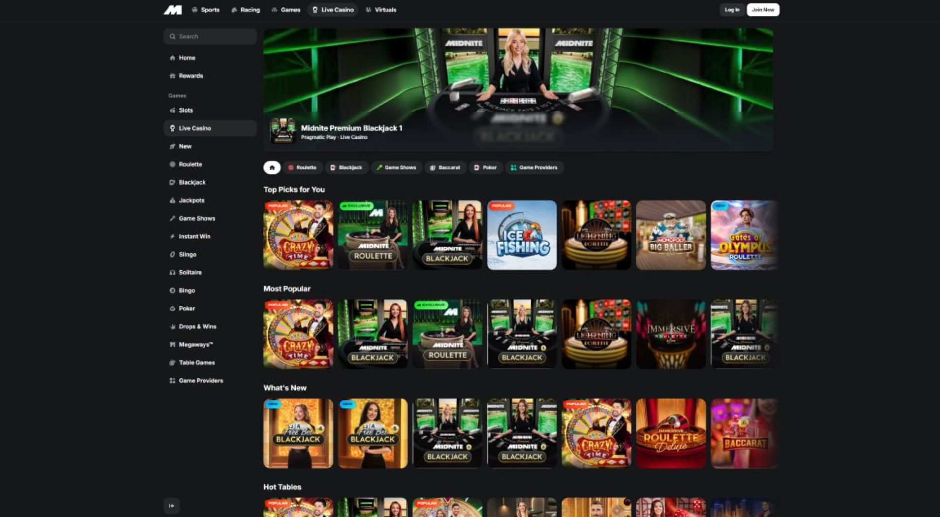 Midnite Casino screenshot 1