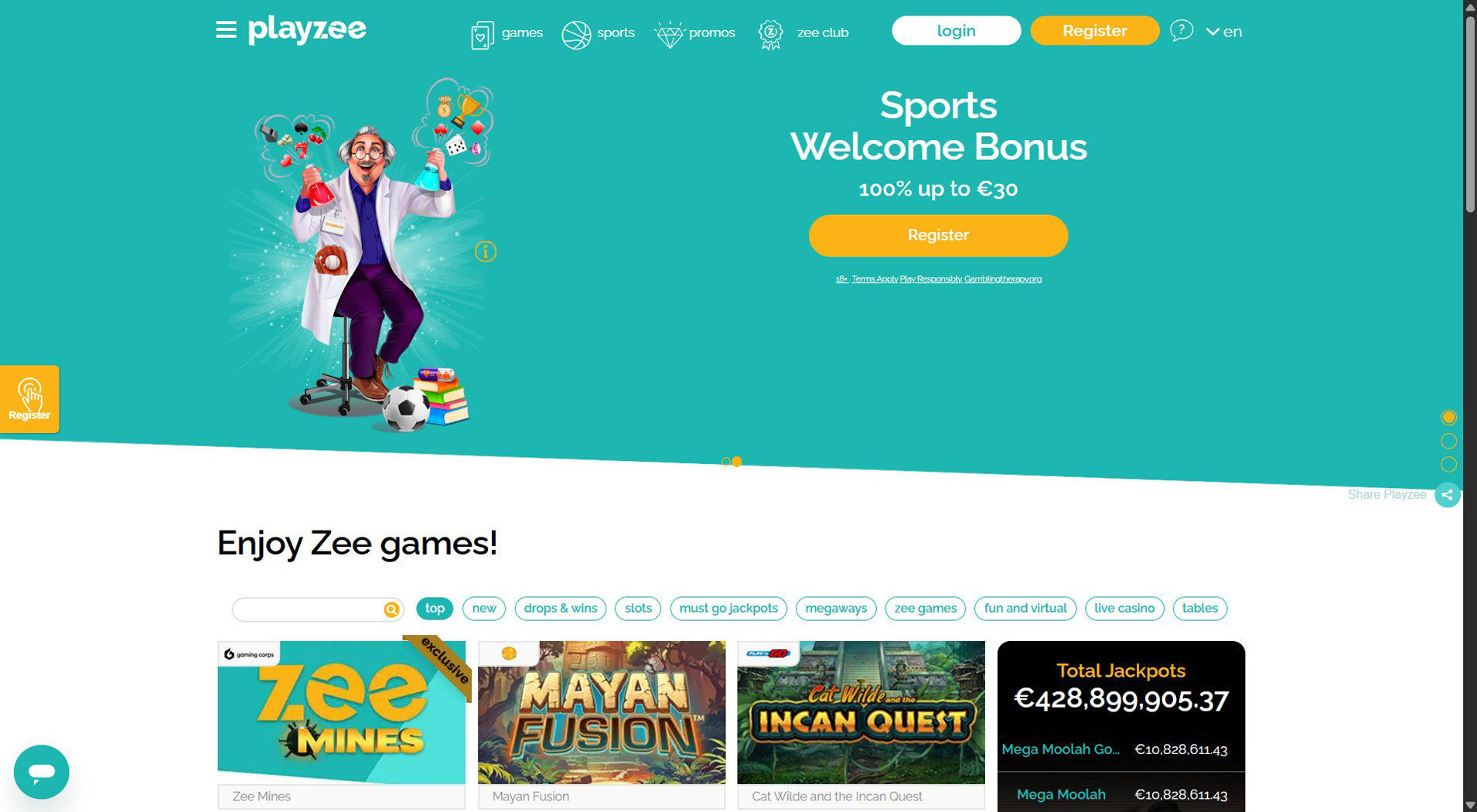 2. Playzee Casino - Fast Skrill Casino Access
